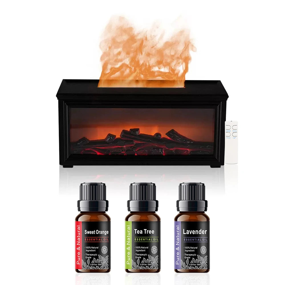 7 Colors of Essential Oil Fireplace Diffuser Mini Flame Aromatherapy Fireplace Humidifier Aromatherapy Oil Diffuser