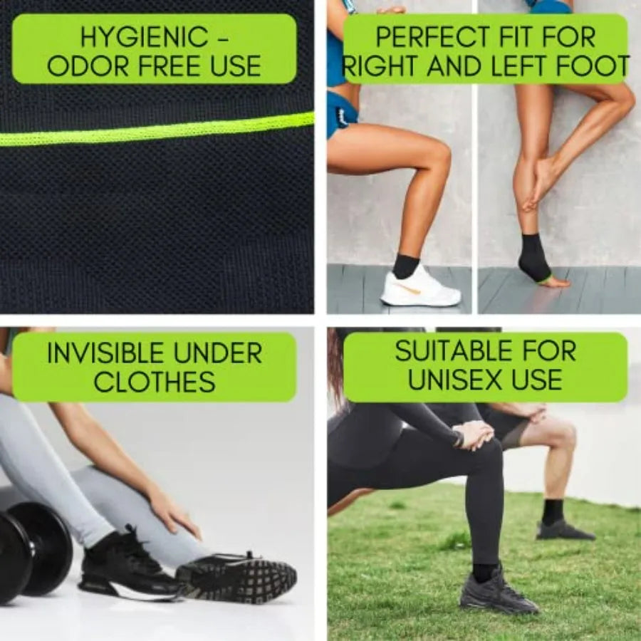 ikido Ankle Brace Compression Sleeve for Work Gym Sports Plantar Fasciitis Support Socks Large Black 1 Pair Comfort Relief