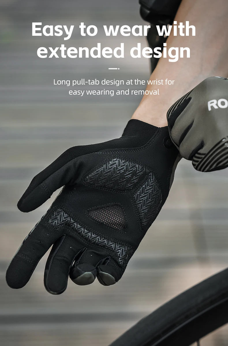 ROCKBROS Cycling Gloves Spring Summer Breathable MTB Road Bike Non-slip Gloves Touch Screen Full Finger Motorcycle Riding Gloves