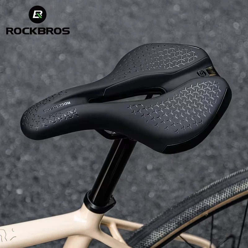 ROCKBROS Local Ship Bicycle Saddle Hollow Breathable Shockproof Cycling Seat PU Non-Slip Leather Cushion Lightweight Bike Saddle