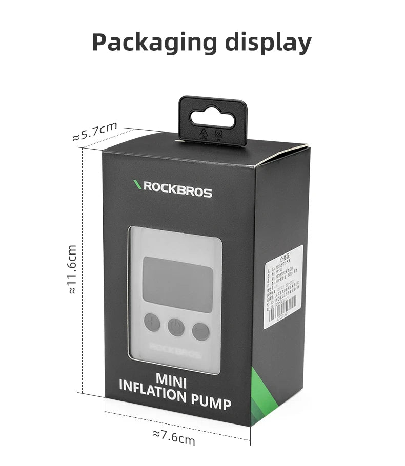 ROCKBROS Bicycle Pump 150PSI Portable Pocket Electric Air Pump Schrader Presta Valve MTB Rechargeable Compressor Tire Inflator