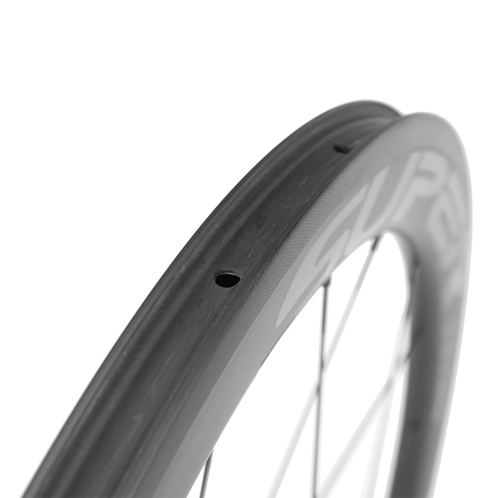 SUPERTEAM 50mm Clincher Tubeless Carbon Wheelset Road Bicycle Wheel 700C UCI Approved Carbon Rim