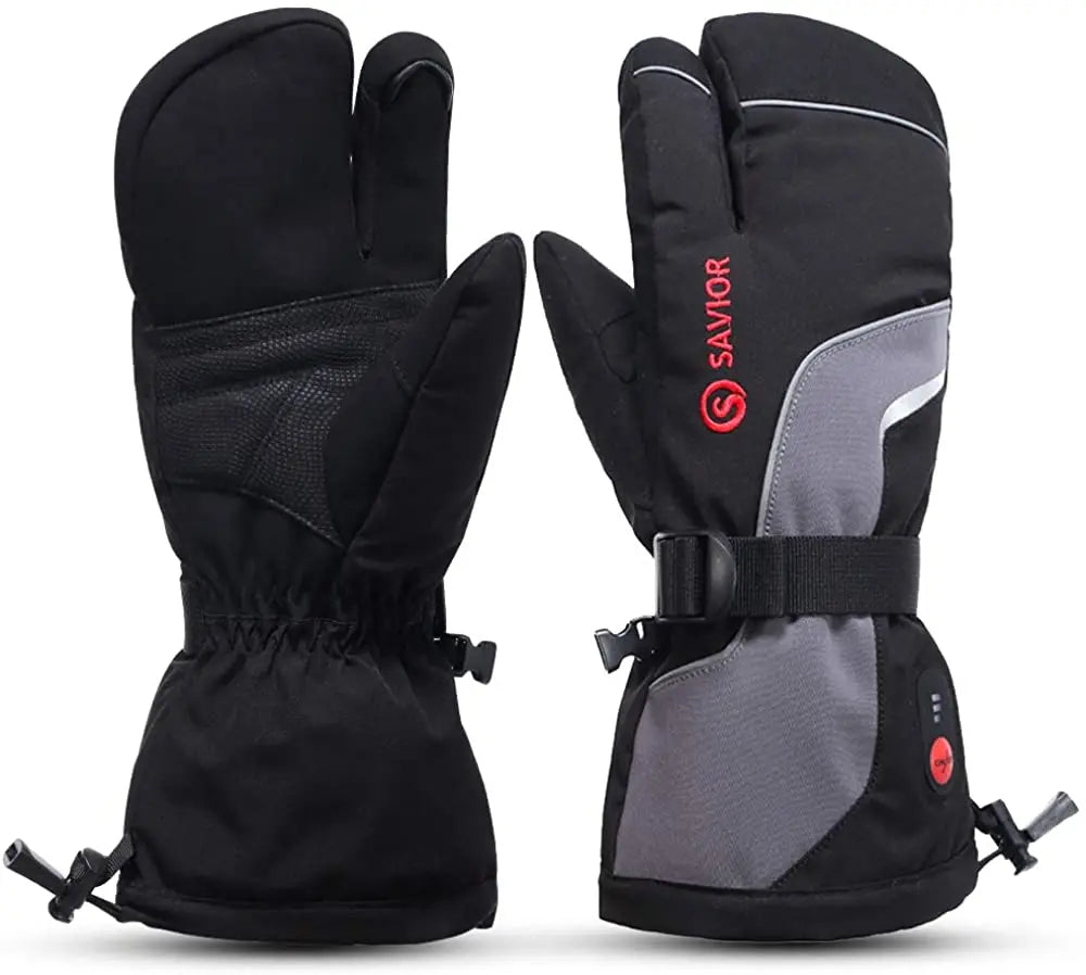 Savior Heat Winter Ski Heated Gloves With Rechargeable Battery Heating Mittens for Men Women Keep Warm Outdoor Thermal Gloves