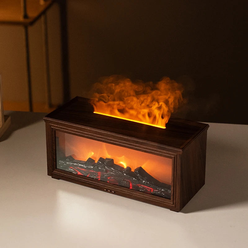 7 Colors of Essential Oil Fireplace Diffuser Mini Flame Aromatherapy Fireplace Humidifier Aromatherapy Oil Diffuser