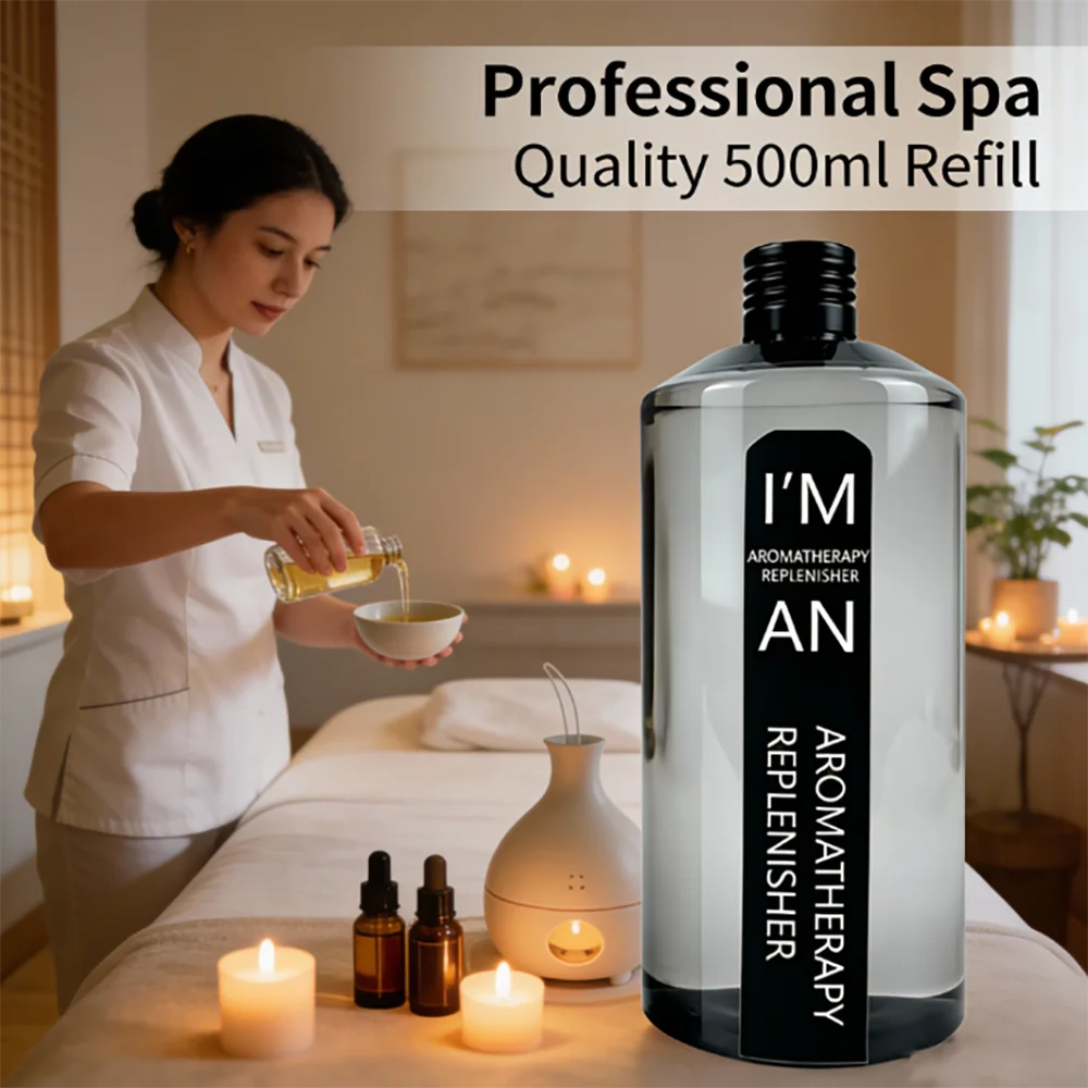 500ML Hilton-Style Flameless Aromatherapy Essential Oil for Home Humidifier Long-Lasting Hotel Quality Aroma Supplement for Air Diffuser Machines