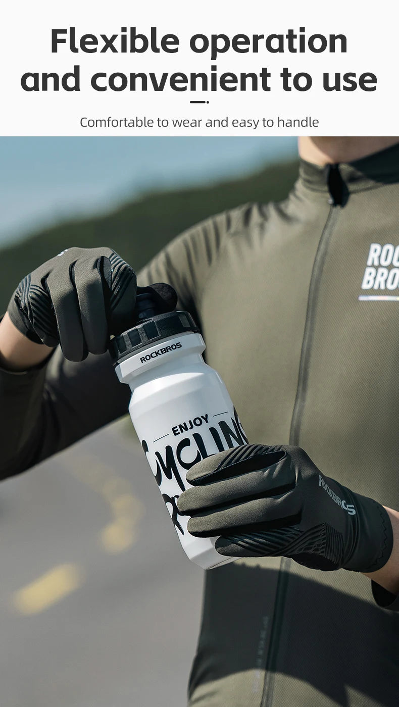 ROCKBROS Cycling Gloves Spring Summer Breathable MTB Road Bike Non-slip Gloves Touch Screen Full Finger Motorcycle Riding Gloves
