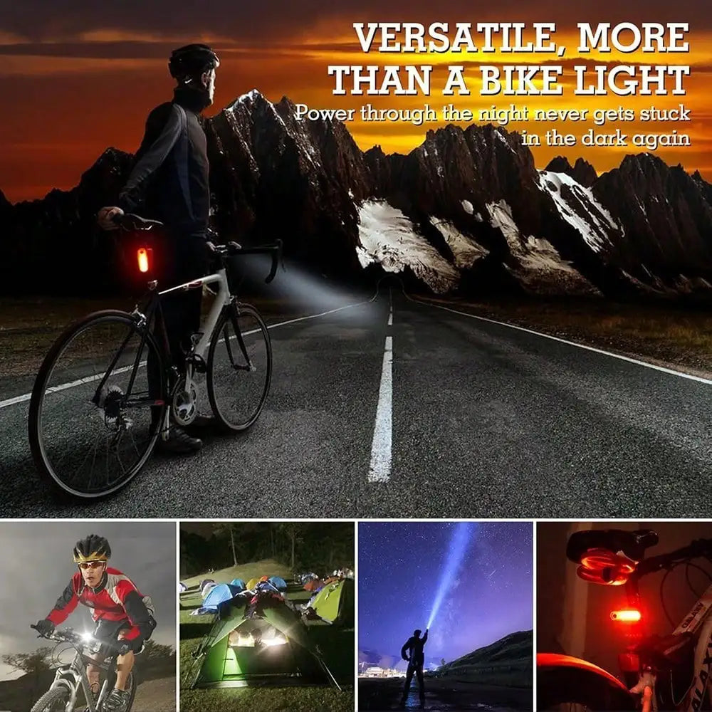Bright USB Rechargeable Bicycle Light, Bike Front And Rear Lights For Night Riding, 4 Lighting Modes Bicycle Headlight, Suitable For Mountain And Road Cycling
